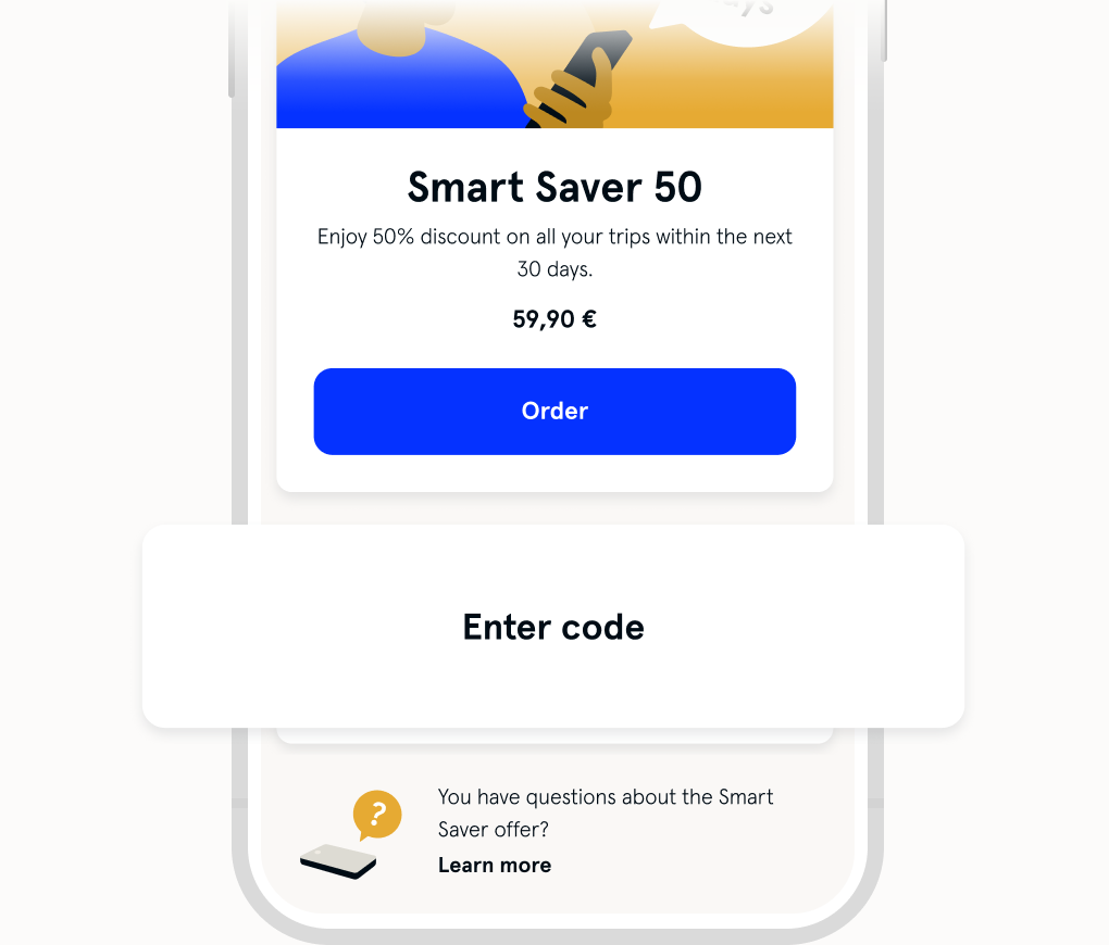 The image shows the input box for a Smart Saver code