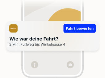 Zu sehen ist die Feedback Möglichkeit nach einer Fahrt