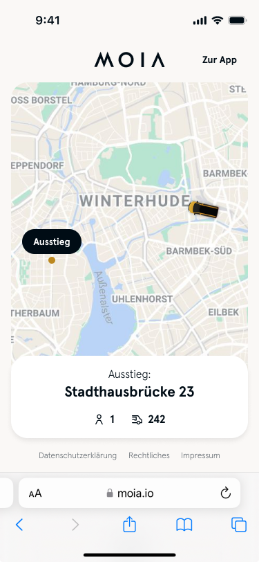Kann ich meinen MOIA Standort teilen? Startseite